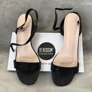 De Blossom Collection Glittery Black Heels